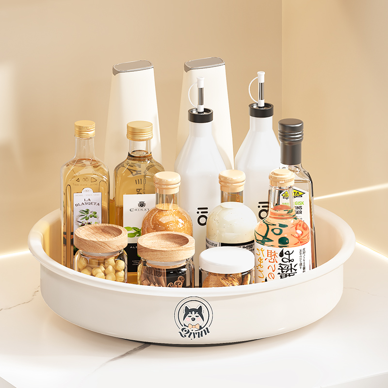 【360°旋转收纳】旋转调料盘