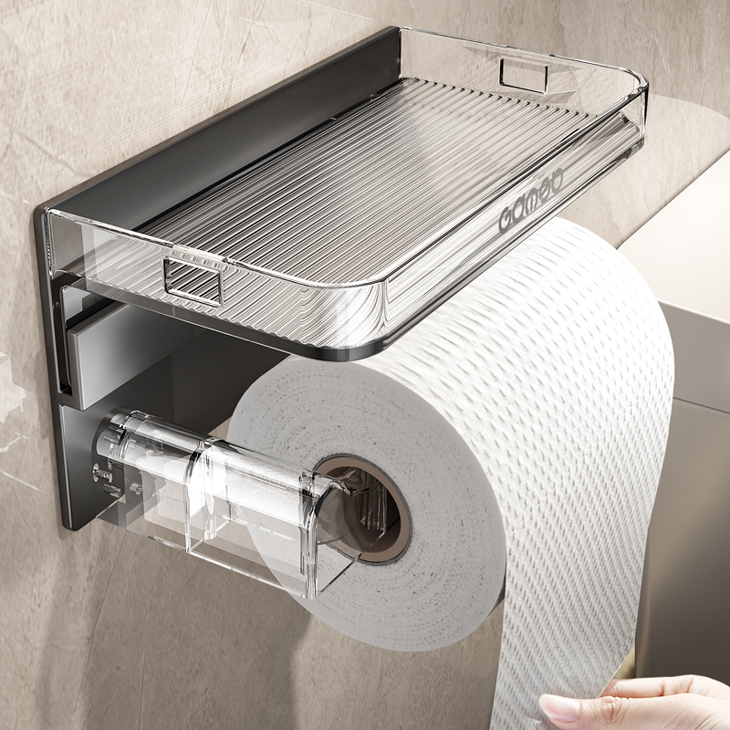 【防潮防锈】免打孔卫生间纸巾架