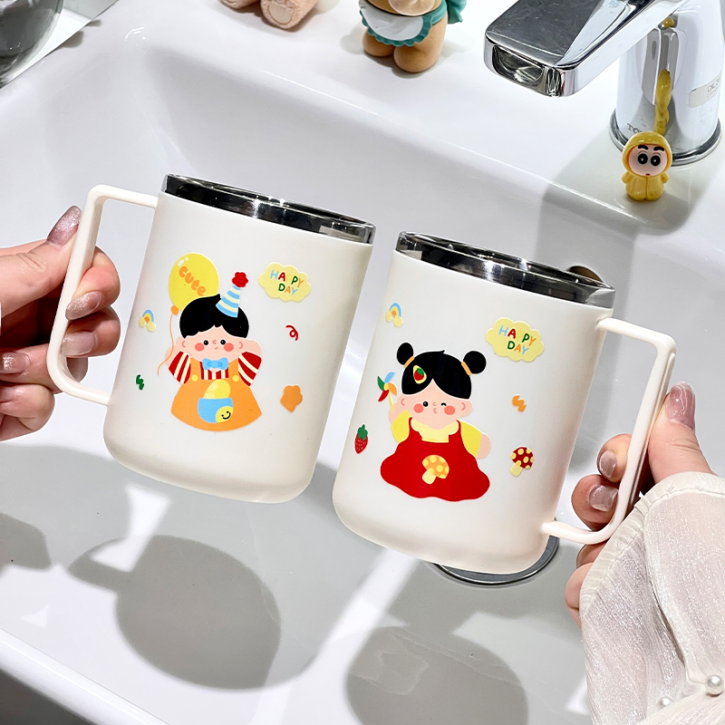 304不锈钢洗漱口杯2025新款带手柄情侣刷牙杯家用儿童牙缸牙刷杯