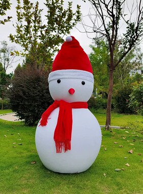巨型泡沫雪人秋冬主题商场中庭地铁打卡摆件圣诞新年商业橱窗道具