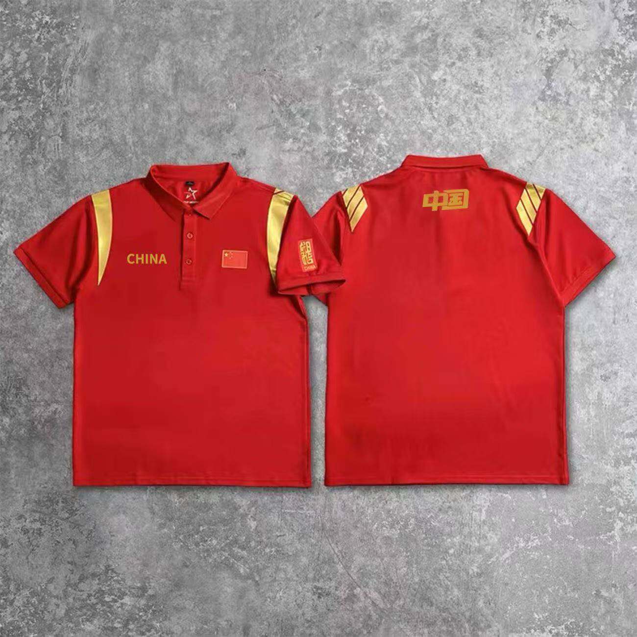 国旗运动Polo衫短袖T恤男女夏冰丝速干翻领团体服企业文化衫定制