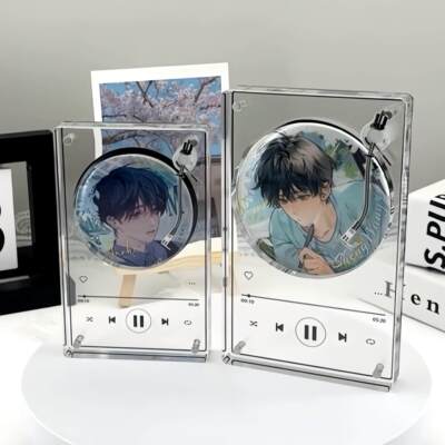 音乐播放器吧磁吸唧砖CD唱片谷美徽章收纳展示架亚克力谷子摆件