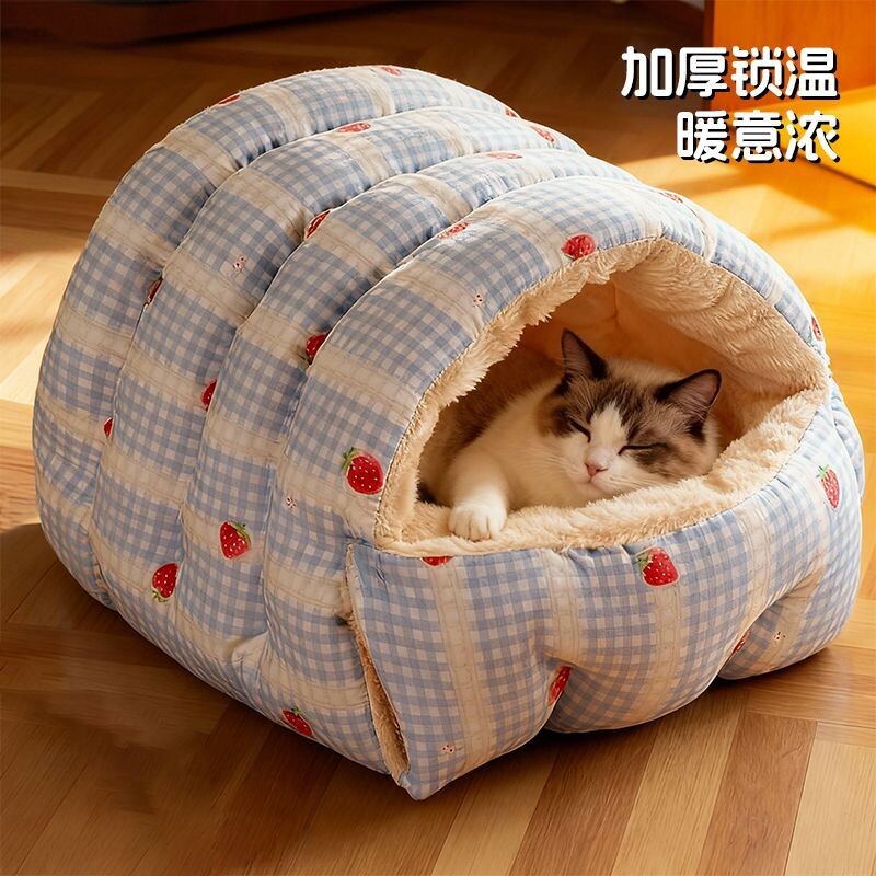 猫窝冬封闭式加厚狗季保