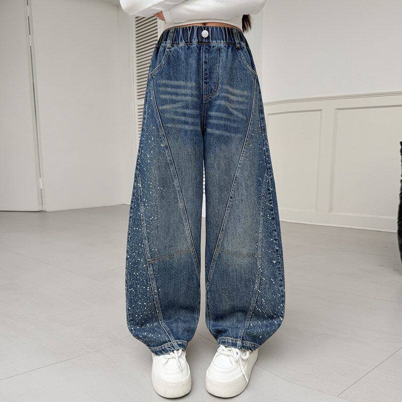 早春新款2026女中大童韩版百搭休闲裤子女童春秋弯刀裤长裤