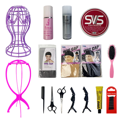 假发工具cos假发发胶发蜡发网钢梳支架平剪假毛修剪工具护理液u胶