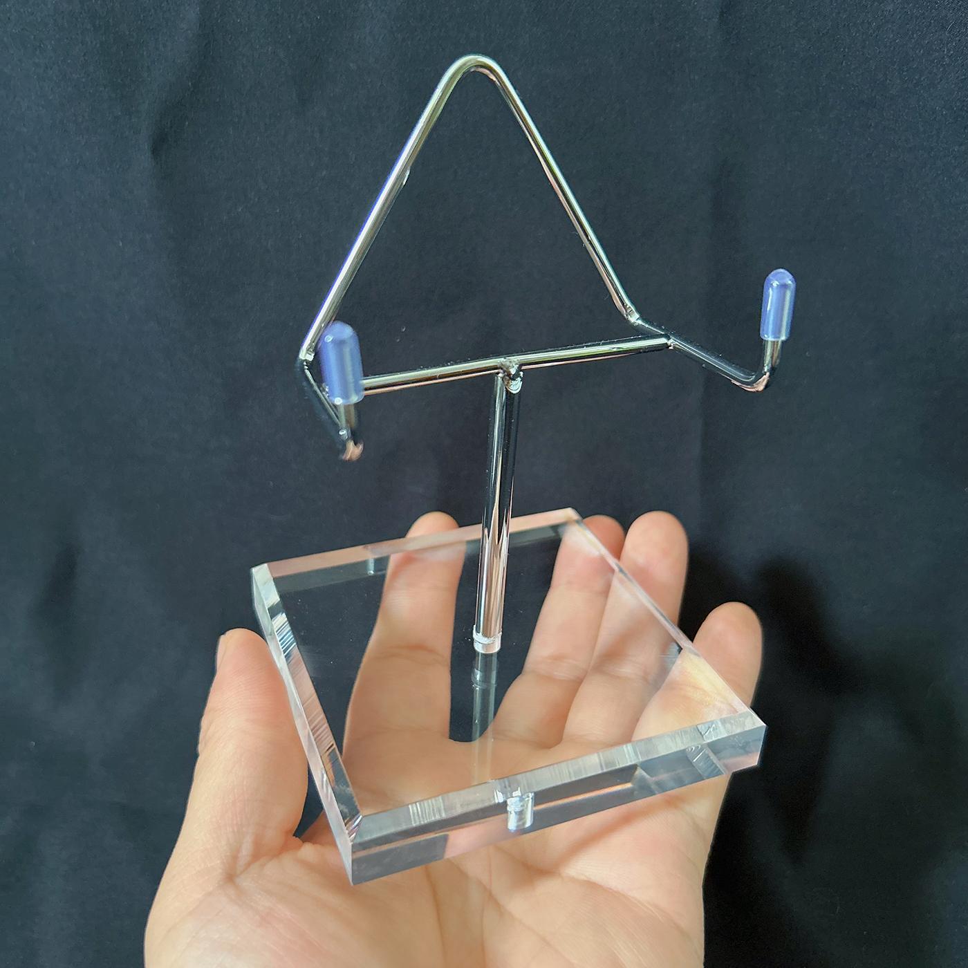 亚克力合金支架水晶原石矿标收纳支架不规则随形矿石摆件置物架