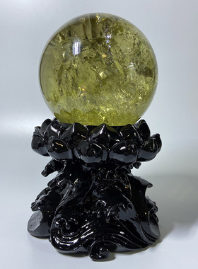 树脂大号水晶球底座莲花款球座托球形饰品收纳工艺品家居装饰摆件