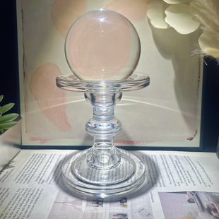 水晶球底座底托ins罗马柱玻璃烛台底座收纳摆件 竹节蜡烛底座球座