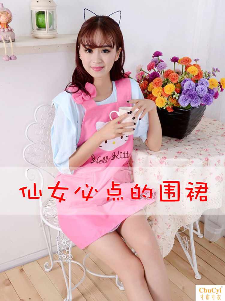 卡通凯蒂猫韩版卡通可爱KT猫纯无袖棉围裙可调节厨房工作服|msdalam kategori keluarga/Alat Pembersihan peribadi, kerja-kerja rumah/Floor peralatan pembersihan, apron - dari Buy2taobao.com untuk memberikan perkhidmatan ejen Taobao profesional membeli