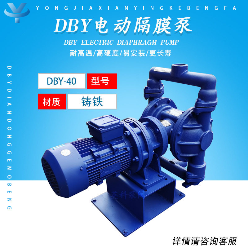 新产品电动隔膜泵 卧式高扬程电动隔膜泵 dby-40铸铁电动隔膜泵