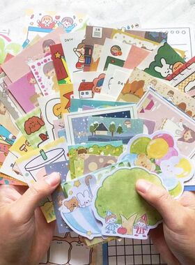 便签纸分装盲盒可爱韩版ins打底手账素材留言纸无粘性卓手帐拼贴