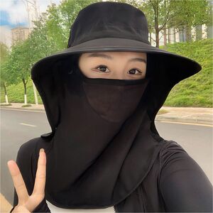 全方位防晒帽子透气遮脸面罩夏季护颈一体太阳帽紫外线户外遮阳帽