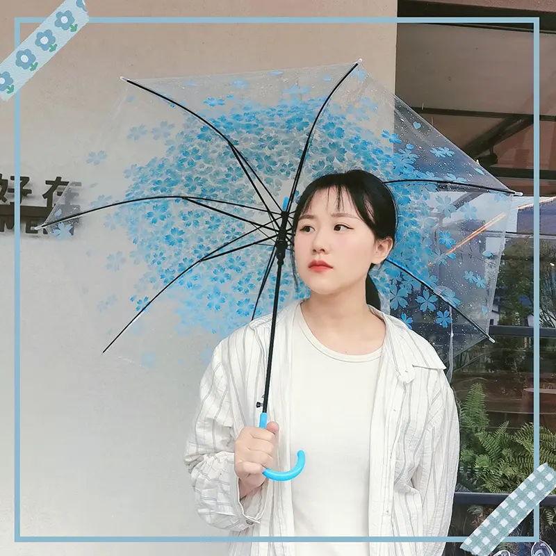 儿童雨伞女孩小学生透明樱花伞女