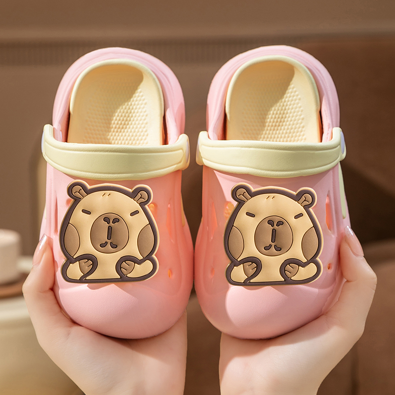 卡皮巴拉儿童洞洞鞋防滑厚底卡通