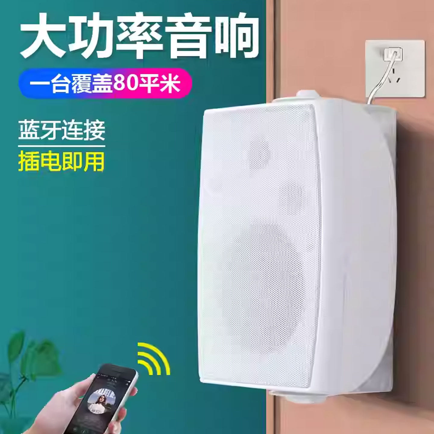 舞蹈教室壁挂蓝牙音箱会议室话筒音响麦克风投影仪教学用悬挂喇叭
