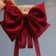 儿童红色绸缎蝴蝶结发夹飘带头饰女童后脑勺夹子女孩发饰公主发卡