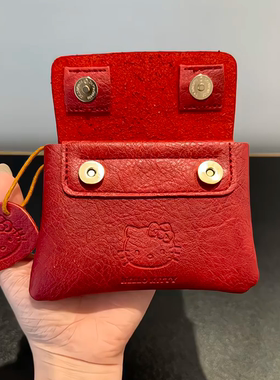 过年红色Kitty钱包卡包一体收纳包零钱包女轻薄小巧随手包ins学生