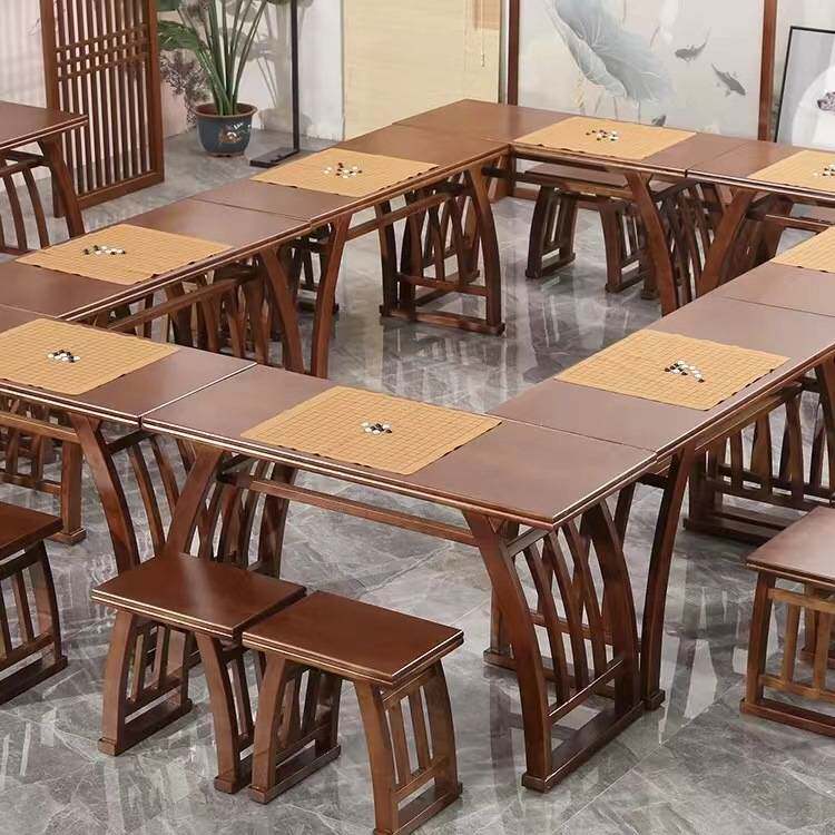 国学桌书法桌培训班书法班专用实木桌国学课桌书画桌围棋茶艺桌