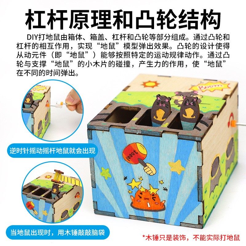 手工diy玩具科技小制作打地鼠益智玩具创新解压物理实验教具RF19