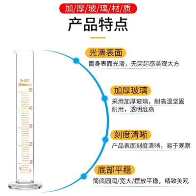 玻璃量筒5ml10ml25ml50ml100ml250ml500ml化学实验室玻璃刻度R38