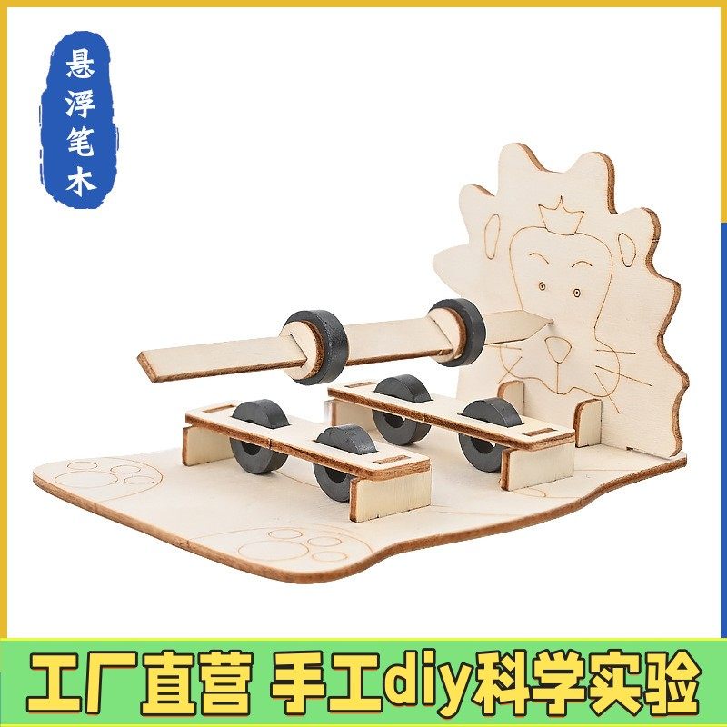 悬浮笔木制手工拼插科技小制作发明创意科学实验物理磁铁教具ES05