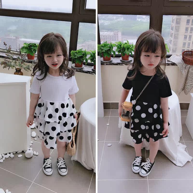 VG2019夏季新款女童可爱甜美圆点连衣裙 中小童个性洋气拼接蛋糕在类目 童装/婴儿装/亲子装, 裙子(新), 连衣裙中 - 来自Buy2taobao.com提供专业的淘宝代购服务