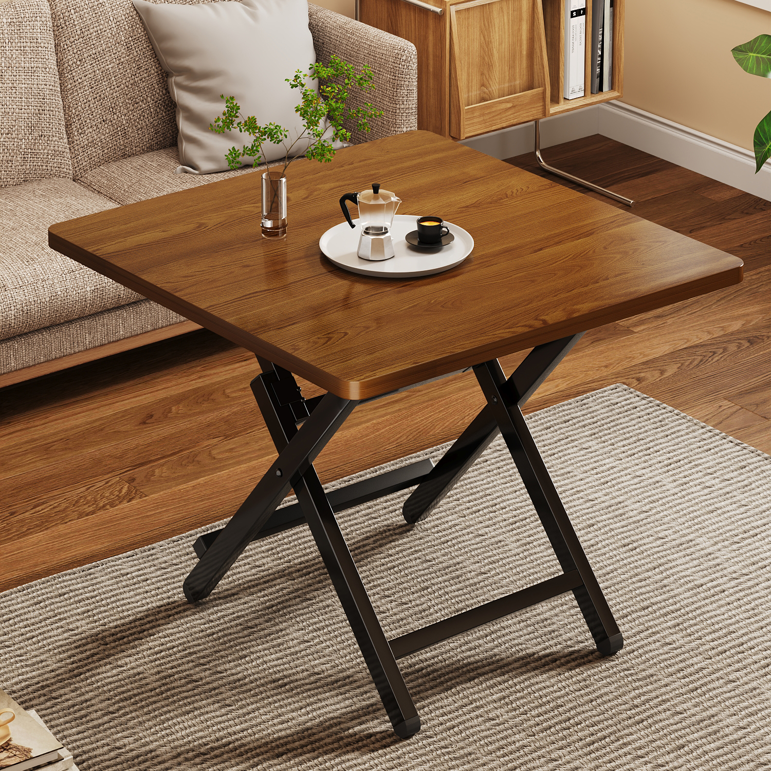 小桌子可折叠桌餐桌家用小户型简易方桌出租屋吃饭圆桌户外便携式