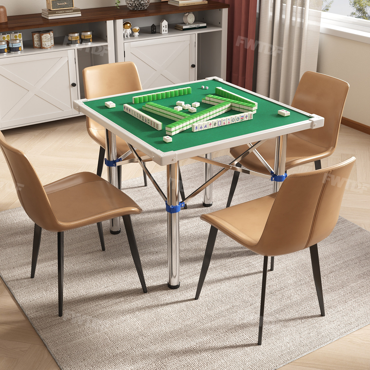 折叠麻将桌子家用手搓四方桌小户型简易餐桌正方形掼蛋专用棋牌桌