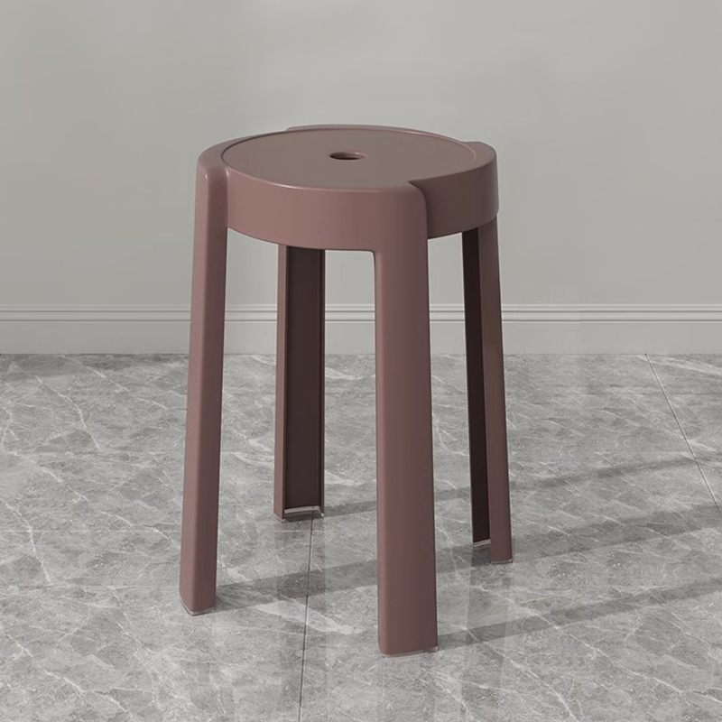 塑料凳子可叠放家用加厚餐桌圆凳现代简约高板凳休闲摞叠网红椅子