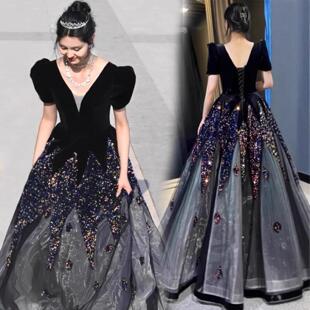 舞台演出独唱女装晚礼服裙高端轻奢小众高级感声乐艺考舞台演出女