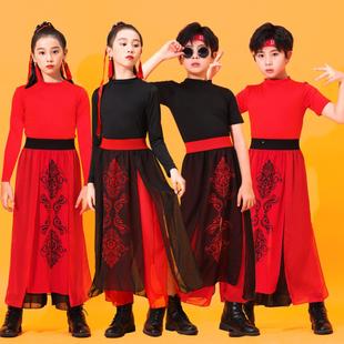 雪龙吟舞蹈演出服儿童国潮服扇子舞中国风爵士舞服装女童演出服