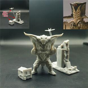 潮玩DIY手工迪迦奥特曼怪兽加佐特1:64人偶模型手办场景微缩白模