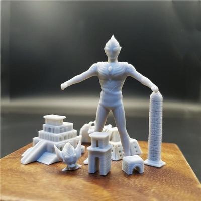 潮玩DIY手工 奥特曼SHF建筑最终圣战1/64手办场景微缩白模定制