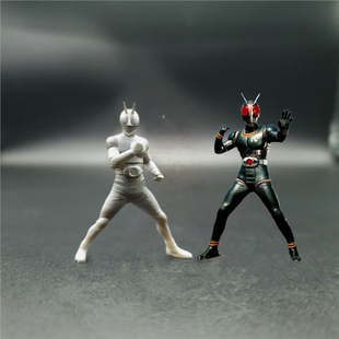 潮玩DIY手工上色  假面骑士黑日手办微缩模型1/43白模 高度30mm