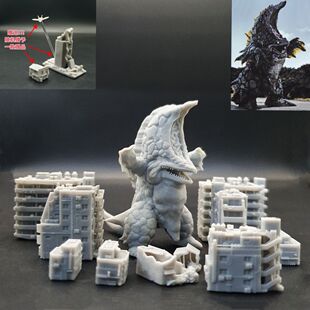 还原剧中潮玩DIY手办迪迦奥特怪兽雷伊洛斯1:64模型微缩场景白模