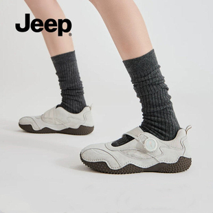 jeep玛丽珍女鞋厚底2026新款百搭透气户外休闲运动鞋防滑夏季凉鞋
