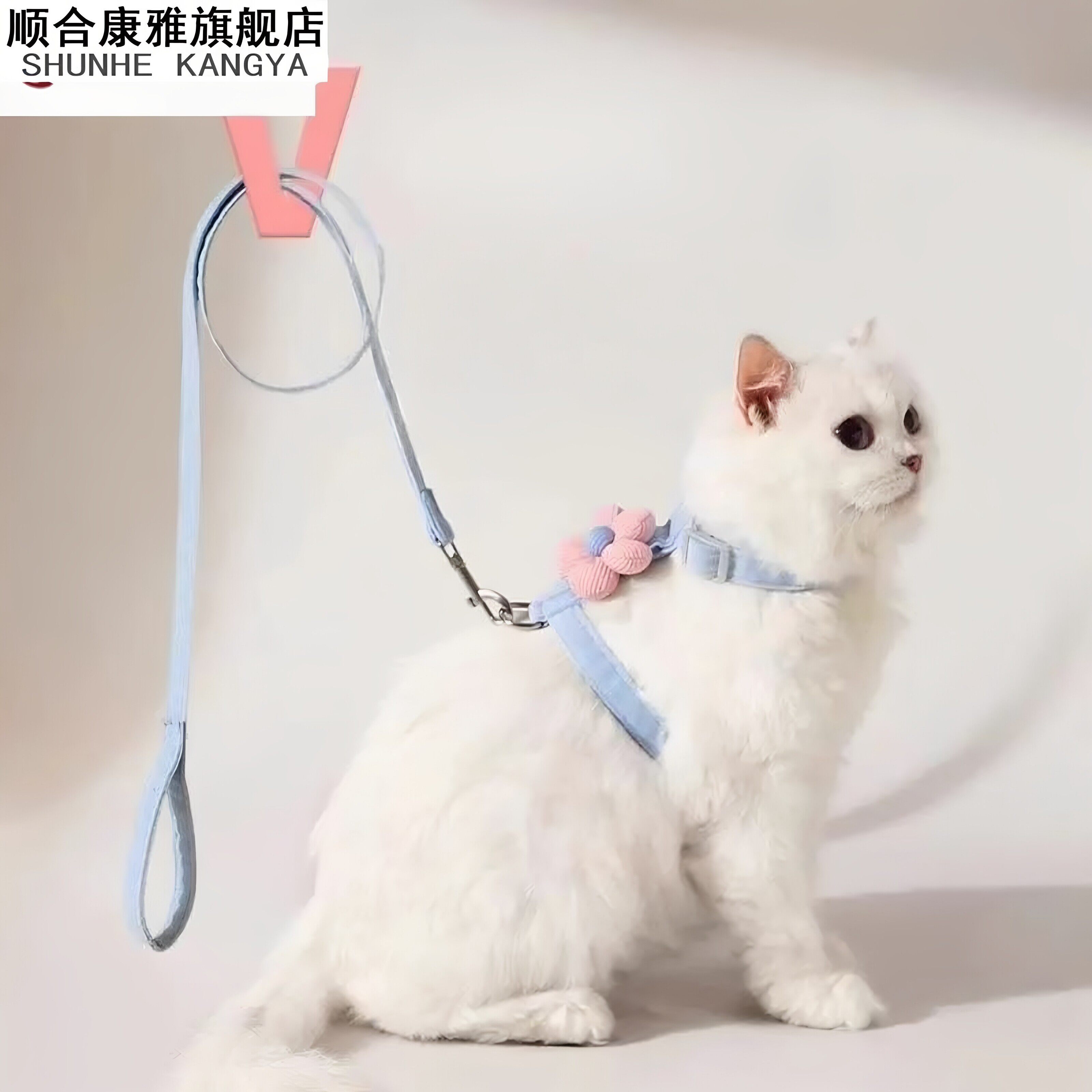 猫绳猫项圈拴猫绳套脖防挣脱猫咪牵引绳防挣脱遛猫牵引绳猫绳子猫