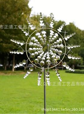 跨境爆款户外金属风车创意花园风车插件铁艺风转庭院花园草坪装饰