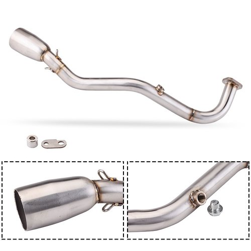 适用踏板车劲战六6代 BWS水冷前段排气管改装 四角碳纤尾段