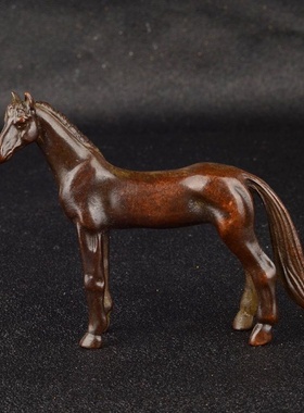 古玩工艺品仿紫铜包浆骏马实心生肖马家居马到成功桌面装饰摆件