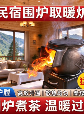 铸铁取暖炉室内柴煤两用大肚炉老式煤炉养殖升温炉炮弹炉憋气炉厚