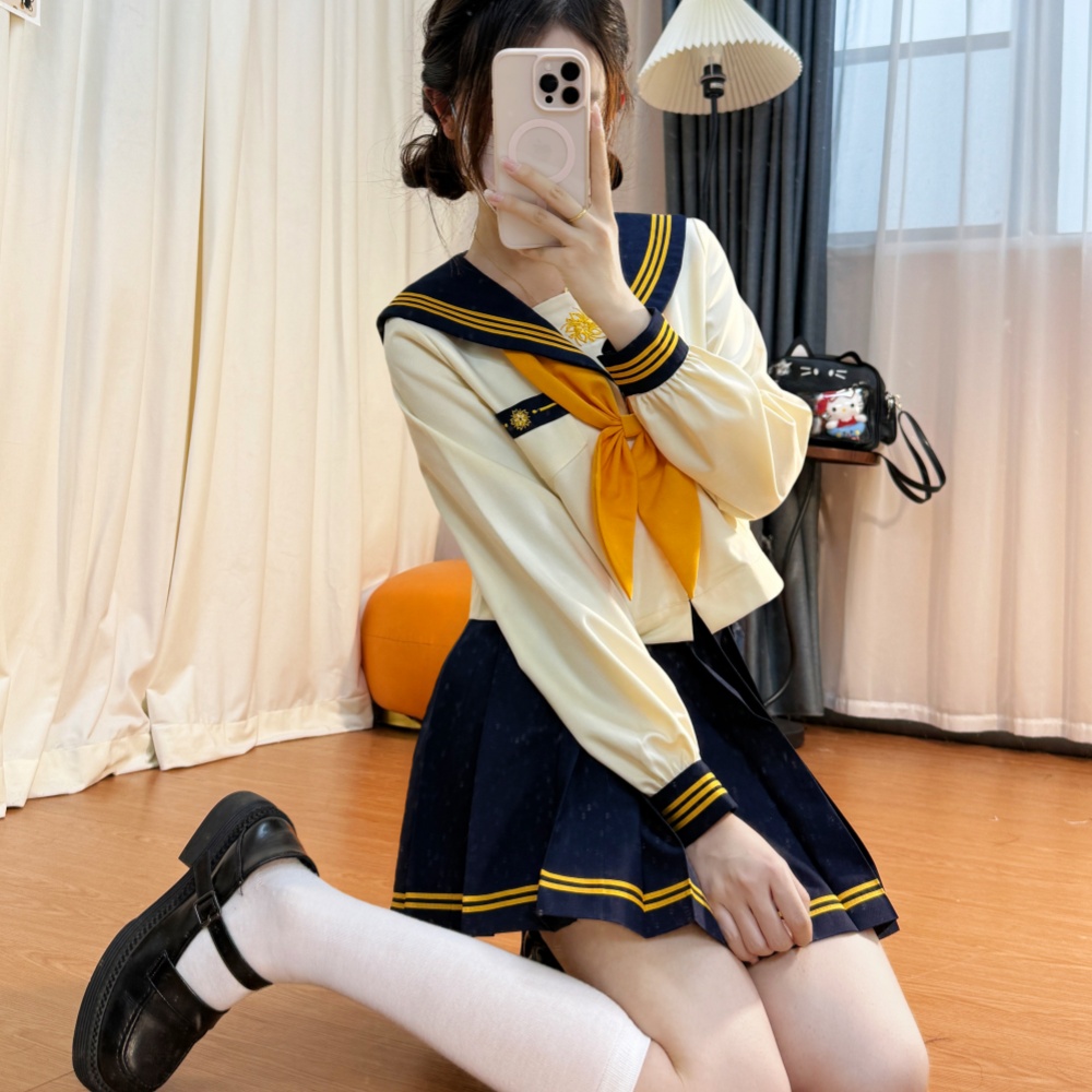 【岁樱】城南诗中意jk制服女日系学院风水手服长袖刺绣套装春夏女