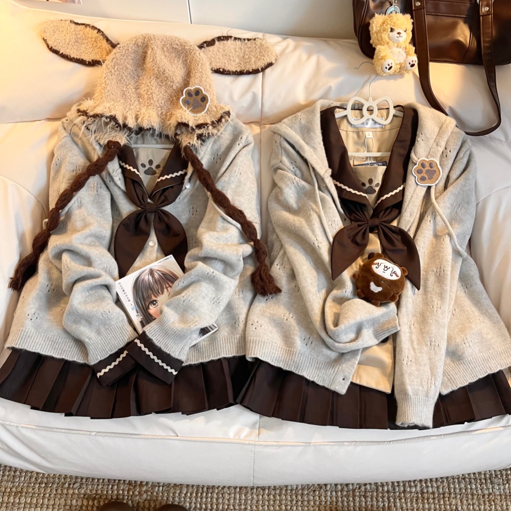 【小熊画家】城南诗中意原创帽衫水手服幼稚园jk制服校供感棕色系