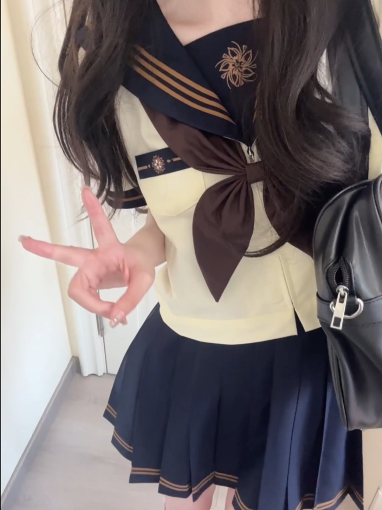 【岁樱】城南诗中意原创jk制服日系正统水手服学院短袖制服套装夏