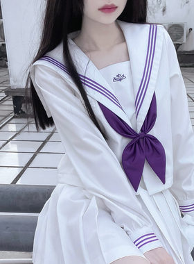 【姬羽中】城南诗中意JK制服裙长袖套装日系不良刺绣水手服关西襟