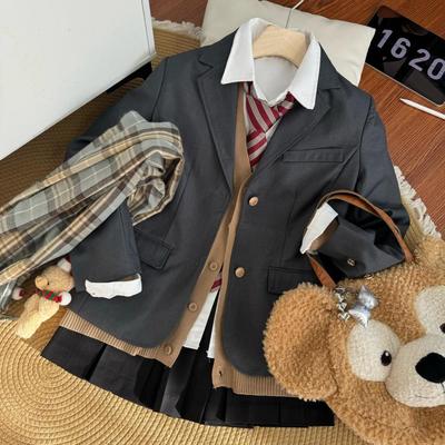 jk制服学院风小个子西服套装