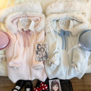 【大毛领】城南诗中意原创水手服jk制服秋冬学生针织衫双子毛衣