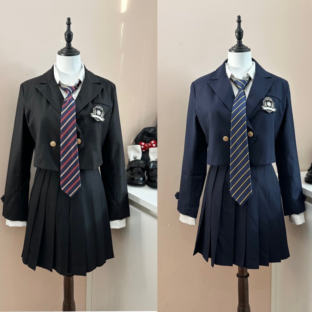 城南诗中意原创短款西装jk制服西服秋冬小个子外套学生校供感套装