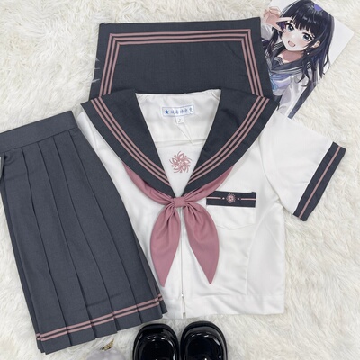 【岁樱】城南诗中意春季jk制服水手服学生校服短袖灰领三本半身服