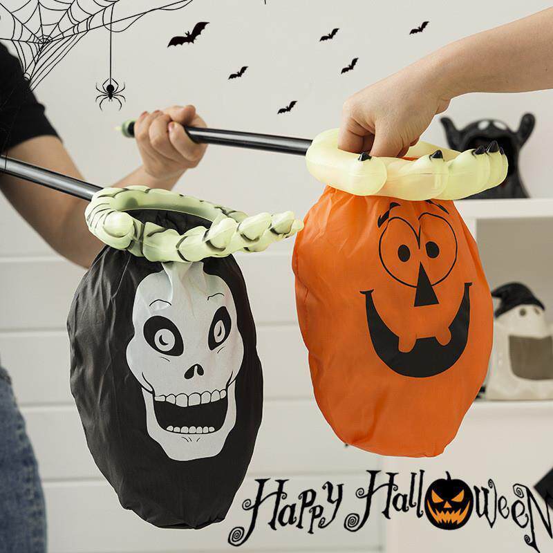 万圣节装饰品儿童讨糖道具幼儿园礼物南瓜手提糖果袋子恶作剧玩具